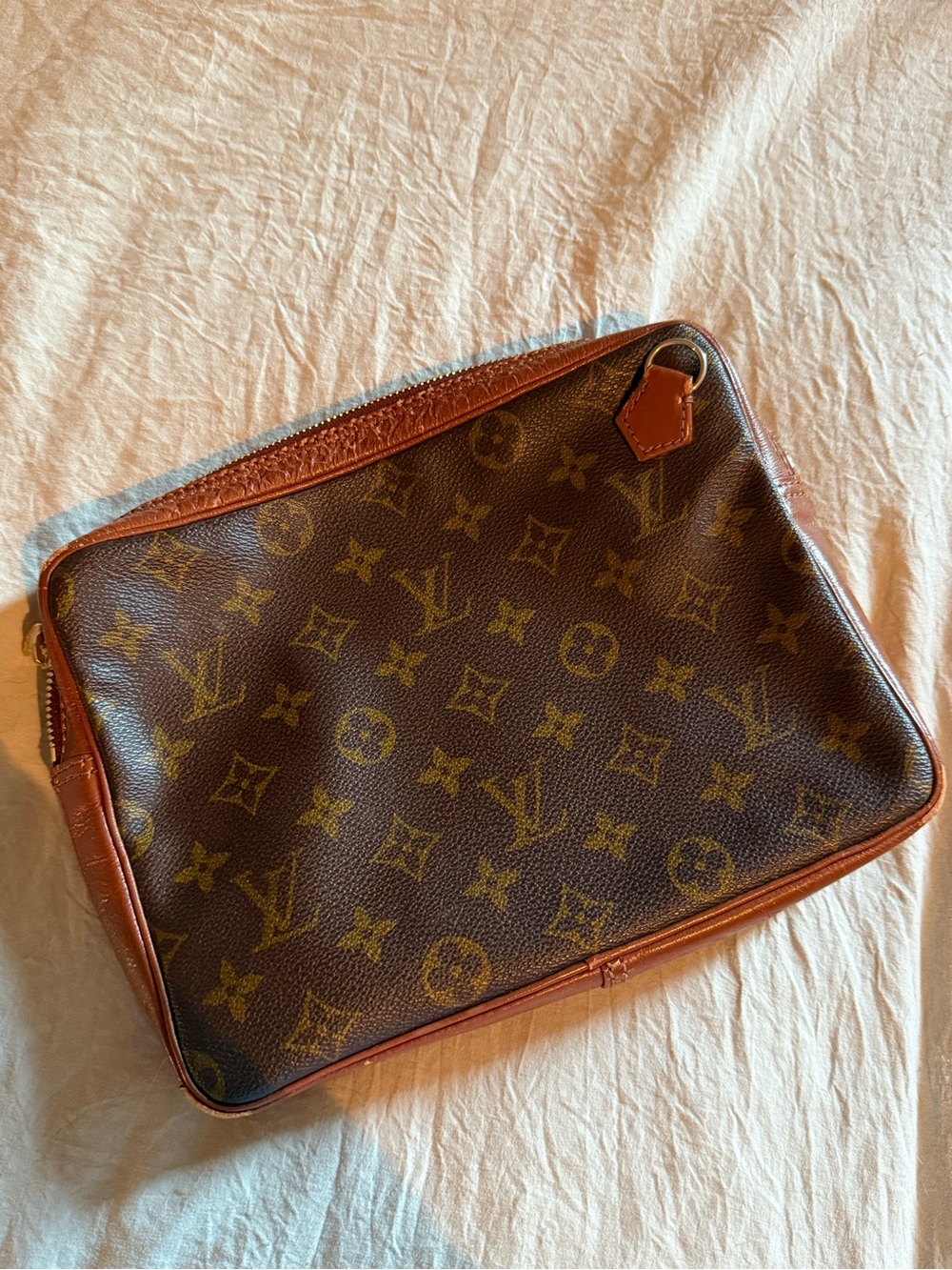 Louis Vuitton vintage Brown Monogram Canvas toiletries Travel Pouch